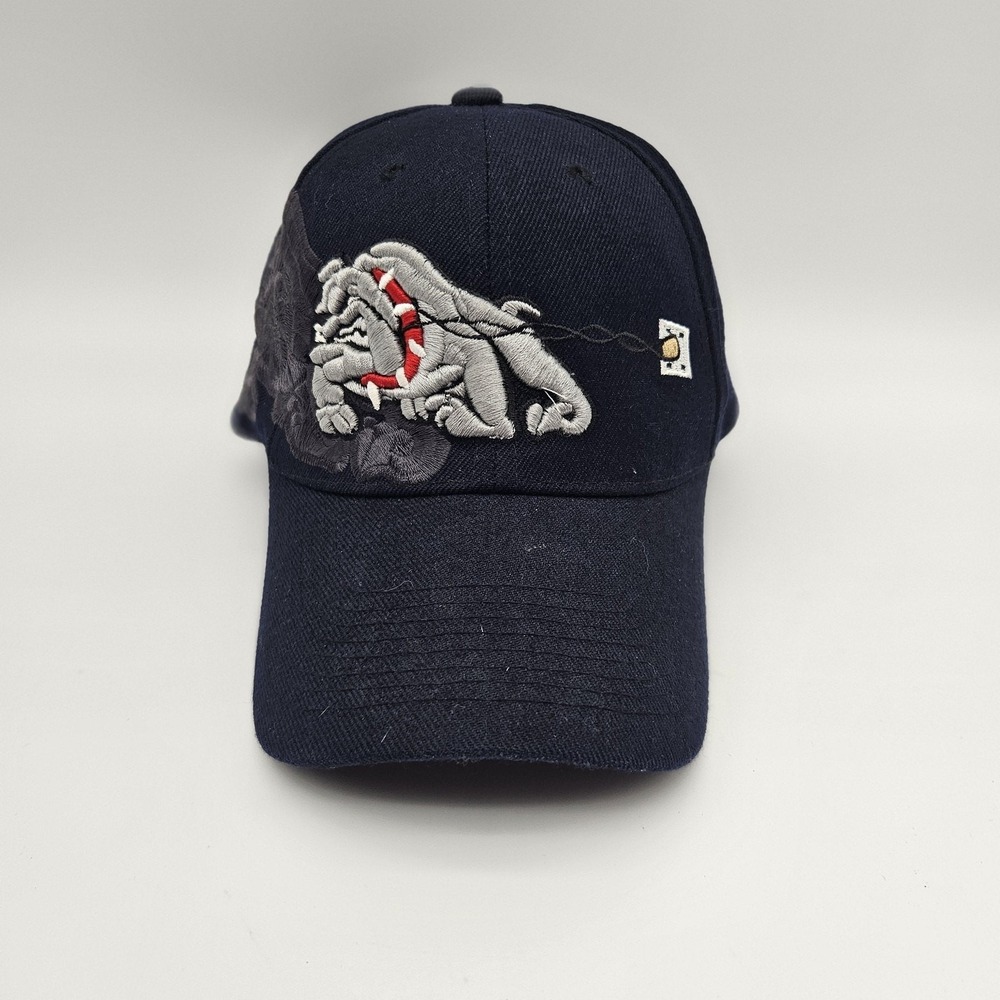 Bulldog Hat Cap Strap Back Mens‎ One Size Wool Blend Embroidered Barbed Wire